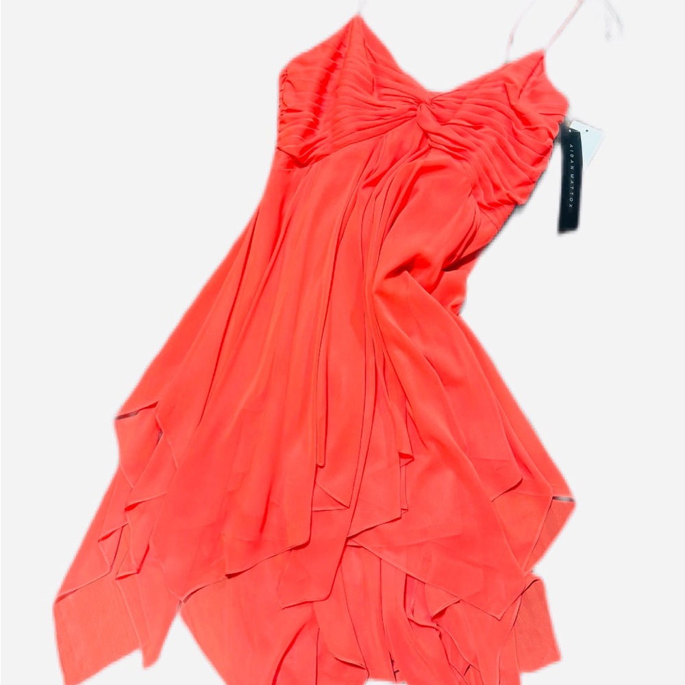 Tangerine /Coral  prom/Spring/Summer dress size 12 lightweight fabric